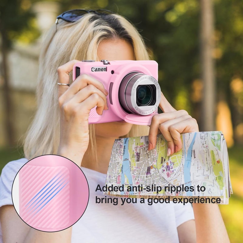 Rieibi Silicone Case for Canon G7X Mark III Case, G7X Mark III Accessories with 2 pcs sreen Protectors,Detachable Lens Cover for Canon G7X Mark III Cover - Image 5